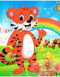 New 20 Piece Wooden 3d Puzzle Cartoon Animal Vehicle Jigsaw Puzzle Montessori Educational Toys For Kids Baby 1 2 3 Years
