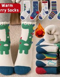 5 Pairs Baby Socks Winter Socks Thick Thermal Warm Socks Kids Cartoon Bear Cotton Socks For Boys Infant Snow Boot Calf Sock
