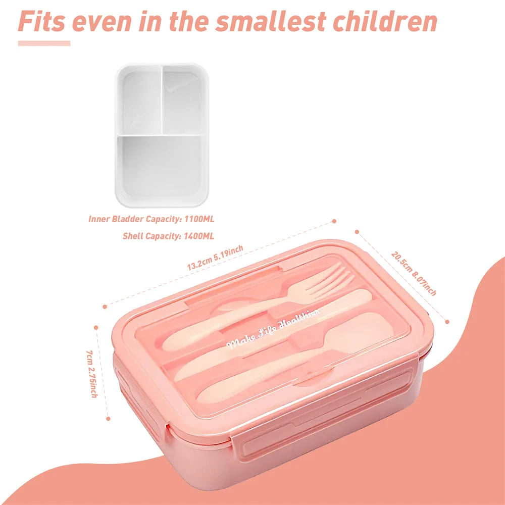 Lunch Box Food Warmer Portable Kids Childen Food Container In The Microwave Heating Leakproof Thicker PP Plastic Split Lunch Box