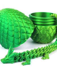 3D Printed Dragon Egg with Dragon Full Articulated Dragon Modle Movable Rotatable Articulated Desktop Ornament Kid Toy
