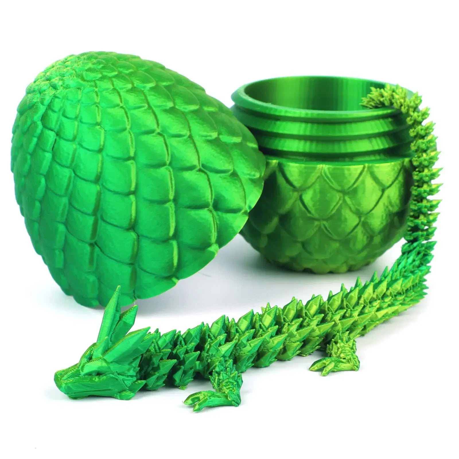 3D Printed Dragon Egg with Dragon Full Articulated Dragon Modle Movable Rotatable Articulated Desktop Ornament Kid Toy