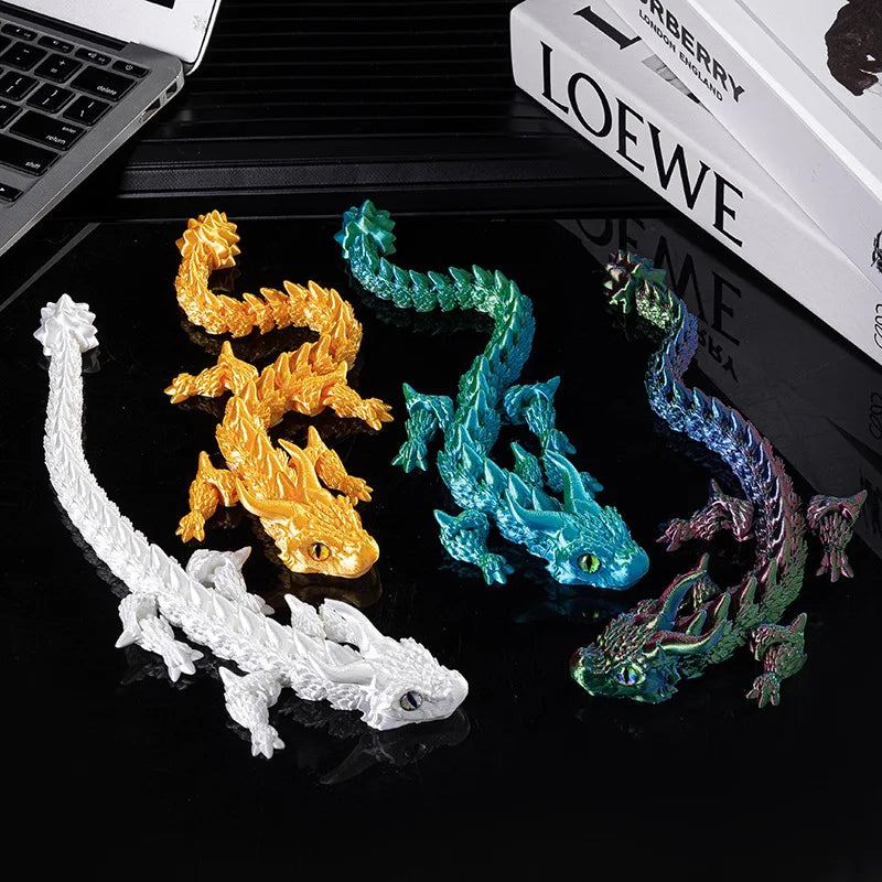 30cm 3D Print Akatsuki Magic Dragon Model Multi-joint Movable Fish Tank Gaming Table Home Decoration Desk Ornament Toy