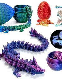 1/2PCS 3D Printed Dragon Egg with Dragon Full Articulated Dragon Modle Movable Rotatable Articulated Desktop Ornament Kid Toy
