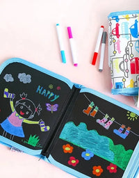 Children Magic Blackboard Educational Child Games Coloring Books Kids Toys to Draw 6 Sided Erase Boards with Water 3 Chalk Pens
