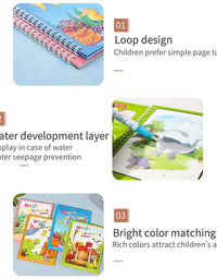 Magical Book Water Drawing Montessori Toys Reusable Coloring Book Early Education Toys Dinosaur Princess Ocean World Letters
