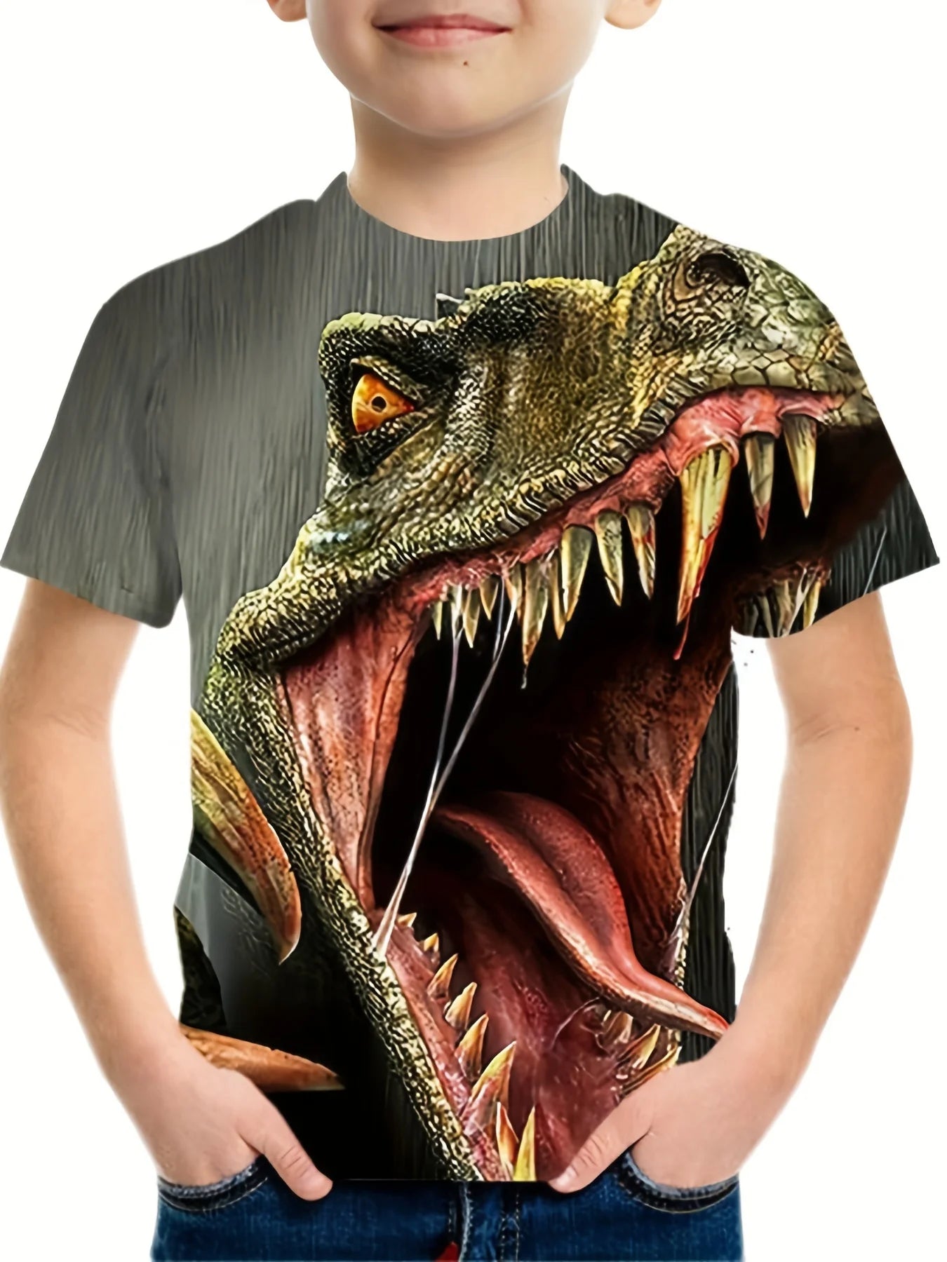 Children's Clothing Boys Tshirt Short Sleeve Child T-Shirt 3D Dinosaur Print Casual Kids Summer Clothes Girls Clothes Tops Tee