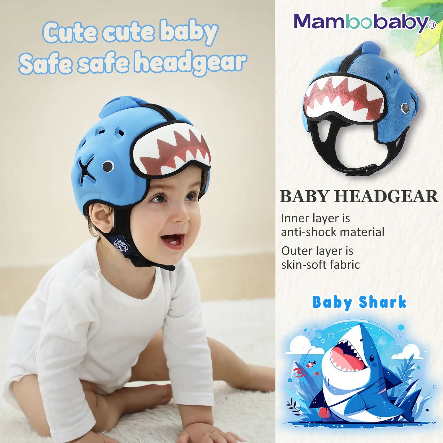 Mambobaby Safe Anti-Shock Baby Helmet Toddler Head Protector Headgear for Infant Learn Crawl, Walk Prevent Injury from Bump Fall