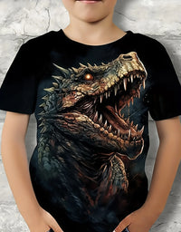 Children's Clothing Boys Tshirt Short Sleeve Child T-Shirt 3D Dinosaur Print Casual Kids Summer Clothes Girls Clothes Tops Tee
