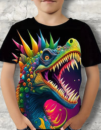 Children's Clothing Boys Tshirt Short Sleeve Child T-Shirt 3D Dinosaur Print Casual Kids Summer Clothes Girls Clothes Tops Tee
