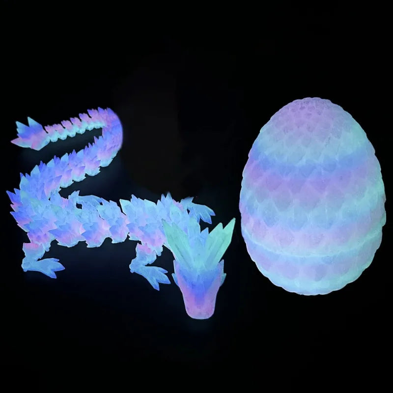 1/2PCS 3D Printed Dragon Egg with Dragon Full Articulated Dragon Modle Movable Rotatable Articulated Desktop Ornament Kid Toy