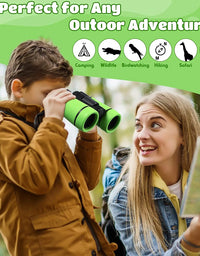 Kids Binoculars Set for Age 3-12 Years Boys Girls Hunting Folding Small Telescope Birthday Gifts Educational Camping Outdoor
