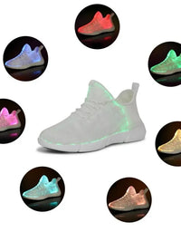 Luminous Sneaker Boy Men Women LED Light Shoes Girl Glowing Children Flashing With Light Adult USB Charge Kids Fiber Optic Shoes
