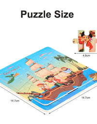 New 20 Piece Wooden 3d Puzzle Cartoon Animal Vehicle Jigsaw Puzzle Montessori Educational Toys For Kids Baby 1 2 3 Years
