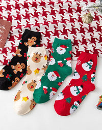 4 Pairs/Lot Children Girls Socks Christmas Socks For Kids Cotton 3-14 Years Comfortable Toddler Leg Warmers Boys Long Socks
