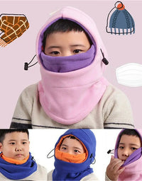 1pc Thermal Neck Warm Full Face Ski Mask Hood Cap Kids Winter Fleece Balaclava Hat Boys Girls Children Cap
