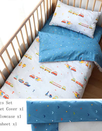 3 Pcs Baby Crib Bedding Set Cotton Bed Linens Boy Girl Cot kit Include Pillowcase Sheet Duvet Cover Children Room Decoration
