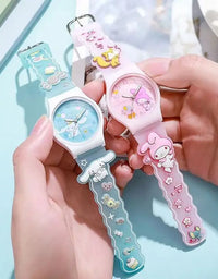 New Sanrio Silicone Watch Kawaii Cartoon Cinnamoroll Hello Kitty Melody Kuromi Quartz Watches Cute Anime Birthday Gifts for Kids
