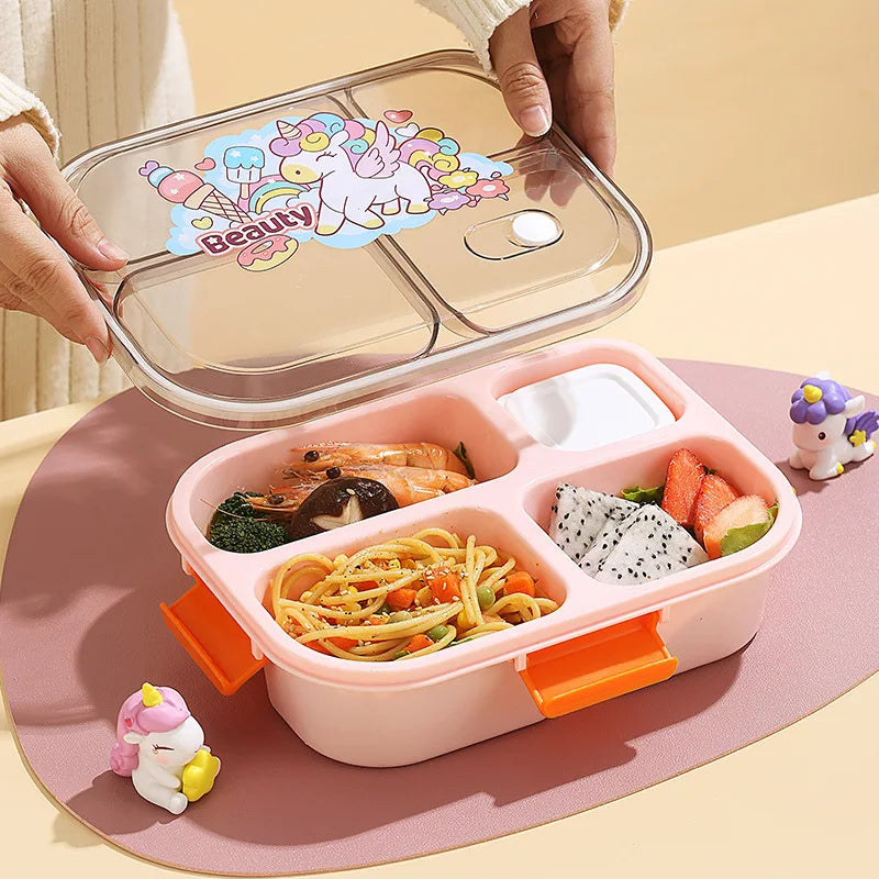 Student Lunch Box, Children's Cartoon Pattern Lunchbox Kids School, Outdoor Bento Box, Instagram Style, Can be Microwave Heated