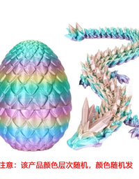 3D Printed Dragon Egg with Dragon Full Articulated Dragon Modle Movable Rotatable Articulated Desktop Ornament Kid Toy
