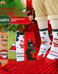 Winter Kids Socks Thickened Knitwear Christmas Special Edition Boys Girls Baby Cute Cartoon Design Thickened Warm Socks
