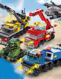 Children's puzzle assembly blocks  fire trucks  police cars  ambulances  planes  tanks  boys  birthday gift models  ornaments
