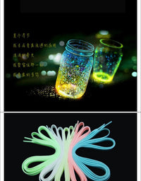 1 Pair Luminous Shoelaces Flat Sneakers Canvas Shoe Laces Glow In The Dark Night Color Fluorescent Shoelace 80/100/120/140cm
