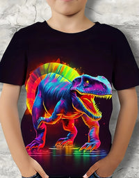 Children's Clothing Boys Tshirt Short Sleeve Child T-Shirt 3D Dinosaur Print Casual Kids Summer Clothes Girls Clothes Tops Tee
