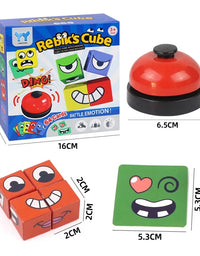 Kids Face Change Expression Puzzle Building Blocks Montessori Cube Table Game Toy Early Educational Toys for Children Gifts
