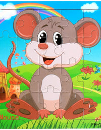 New 20 Piece Wooden 3d Puzzle Cartoon Animal Vehicle Jigsaw Puzzle Montessori Educational Toys For Kids Baby 1 2 3 Years
