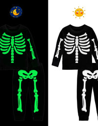 Kids Skeleton Pajamas Halloween Pjs Toddler Boys Girls Unicorn Glow in The Dark Sleepwear Infant Carnival Clothes Set 2 PCS
