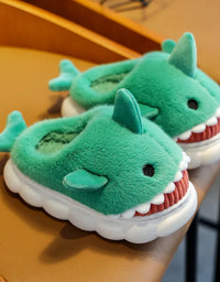 Children's Cotton Slippers for Boys and Girls Cute Cartoon Shark Slippers Autumn and Winter Home Indoor Baby Thick-soled Slip...
