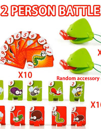 Frog Lizard Mask Wagging Tongue Lick Cards Board Games for Children Family Party Toys Antistress Funny Desktop Puzzle Game Toys
