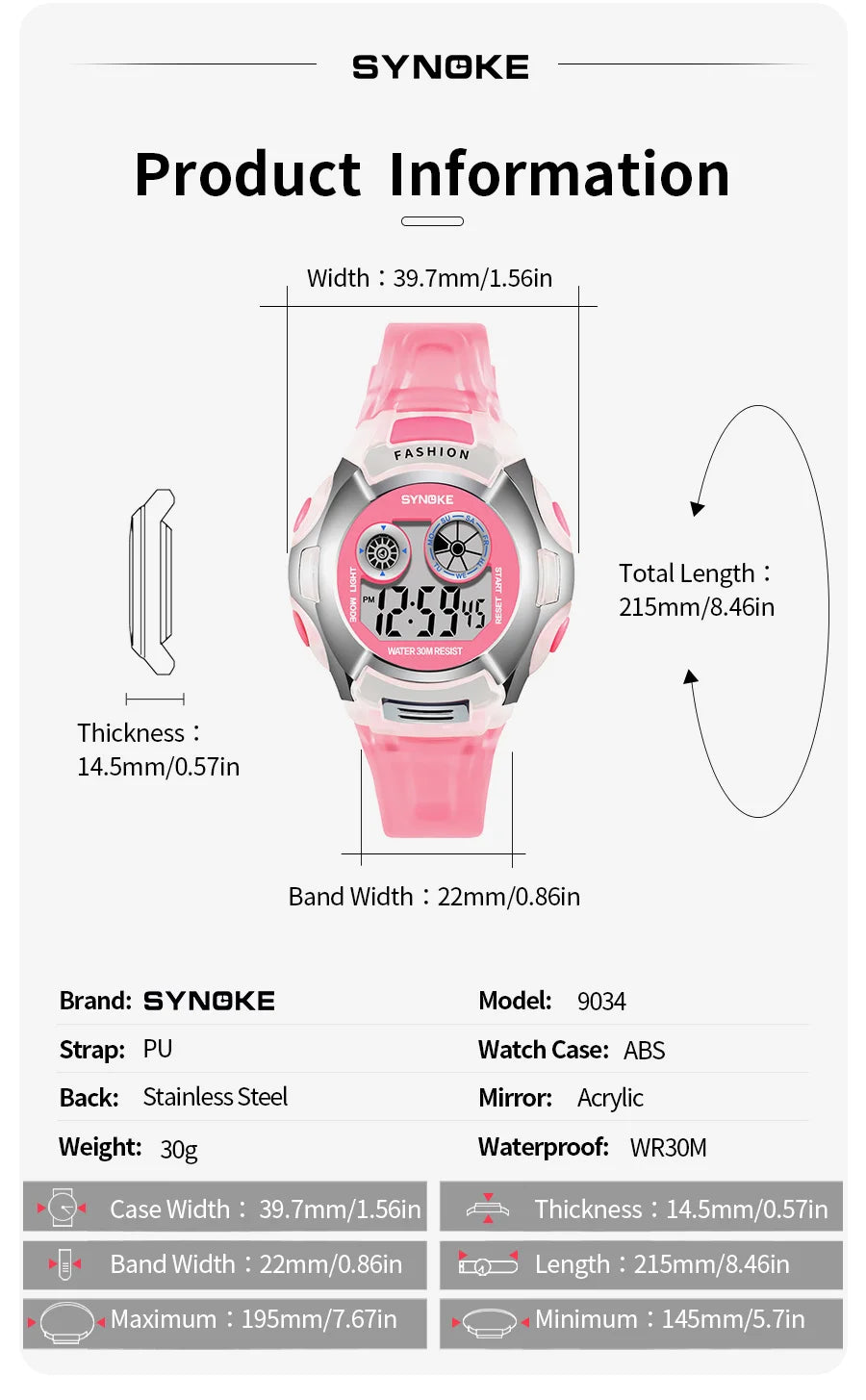 Student Electronic Watch Waterproof Sports Children Watch Glow Multi Function Digital Watch Seven Colors Light Gift