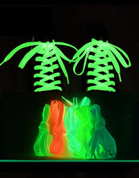 1 Pair Luminous Shoelaces Flat Sneakers Canvas Shoe Laces Glow In The Dark Night Color Fluorescent Shoelace 80/100/120/140cm
