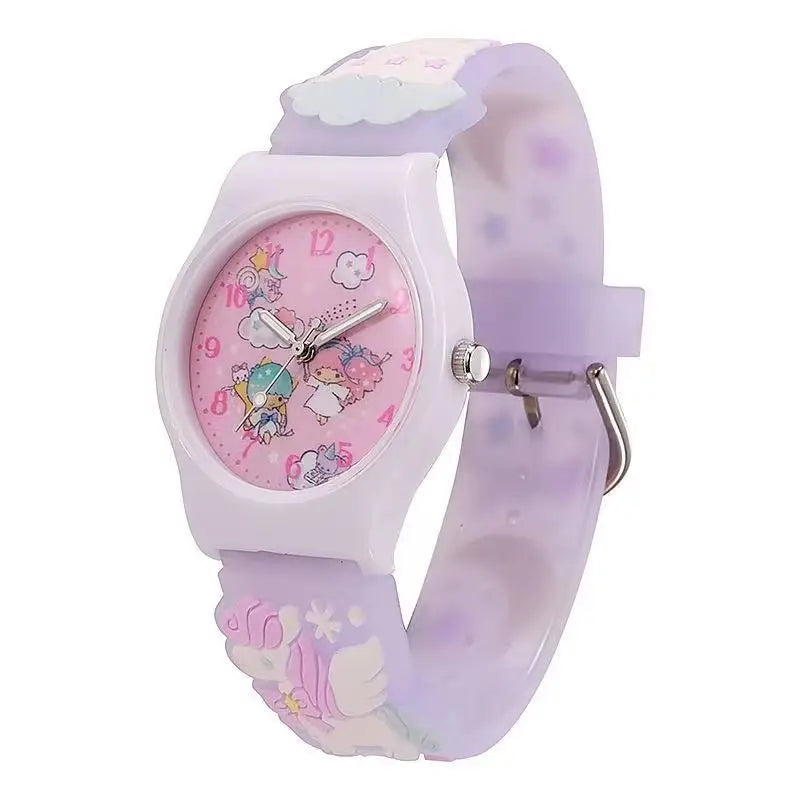 New Sanrio Silicone Watch Kawaii Cartoon Cinnamoroll Hello Kitty Melody Kuromi Quartz Watches Cute Anime Birthday Gifts for Kids