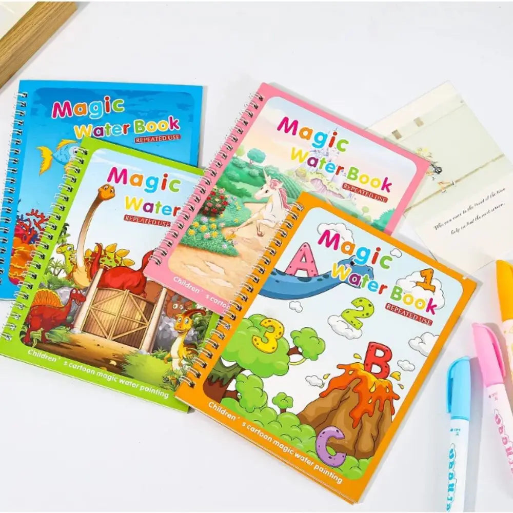 Magical Book Water Drawing Montessori Toys Reusable Coloring Book Early Education Toys Dinosaur Princess Ocean World Letters