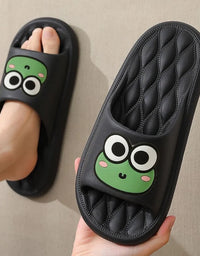 Summer Beach Slides Bathroom Anti Slip Slipper Non-Slip Home Flip Flops Cartoon Frog Soft Sandals
