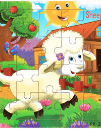 New 20 Piece Wooden 3d Puzzle Cartoon Animal Vehicle Jigsaw Puzzle Montessori Educational Toys For Kids Baby 1 2 3 Years
