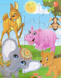 New 20 Piece Wooden 3d Puzzle Cartoon Animal Vehicle Jigsaw Puzzle Montessori Educational Toys For Kids Baby 1 2 3 Years
