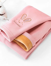 3-8 Years Girl Leggings Baby Bunny Pants Kids Autumn Winter Thermal Tights Children Fleece Lined Fashion Trousers Casual Bottoms
