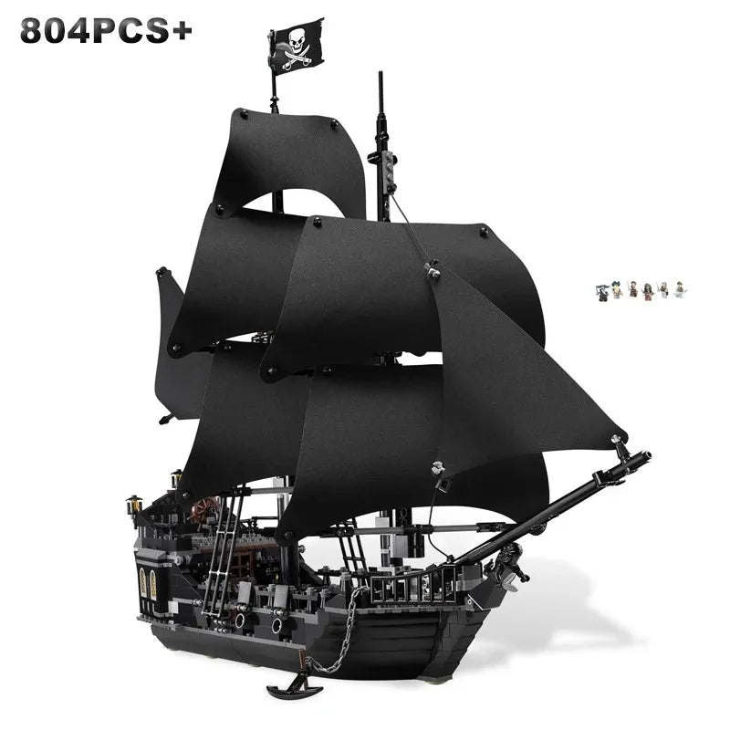 Ghost ship Pirates of the Caribbean Building blocks Queen Anne Revenge Battleship Black Pearl Ship Model Bricks toy kid gift