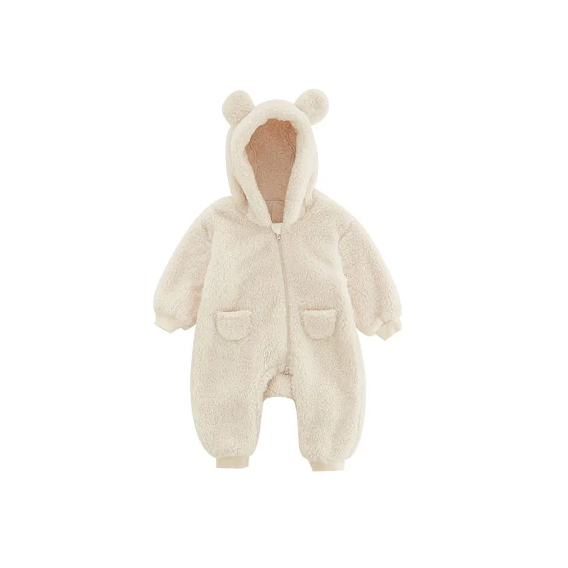 0-2Y Newborn Baby Rompers Spring Autumn Warm Fleece Baby Boys Costume Baby Girls Clothing Animal Overall Baby Outwear Jumpsuits