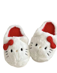 Sanrio Plush Slippers Hello Kittys Kawaii Cute Student Autumn Winter Bedroom Soft Padded Plush Bedroom Aldult Shoes Girls Xmas
