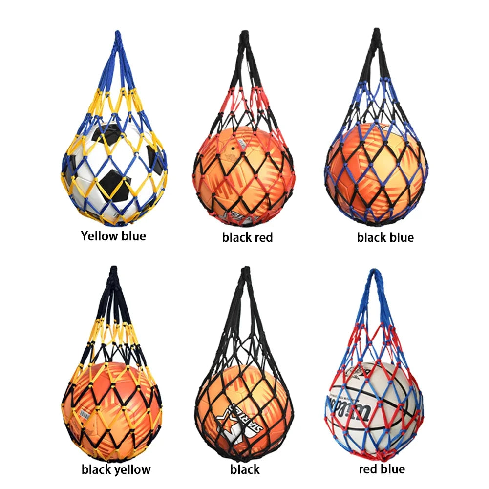 Net Soccer Volleyball Drawstring Ball Storage Bag Youth Football Self Trainer Nylon Bold Storage Bag Football Accessories