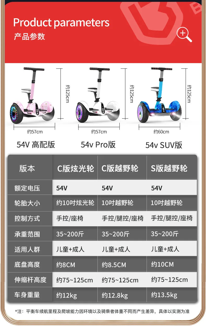 Hoverboard Leg Control Balance, Two-Wheel, Intelligent Electric Self Balance Scooter