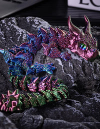 30cm 3D Print Akatsuki Magic Dragon Model Multi-joint Movable Fish Tank Gaming Table Home Decoration Desk Ornament Toy
