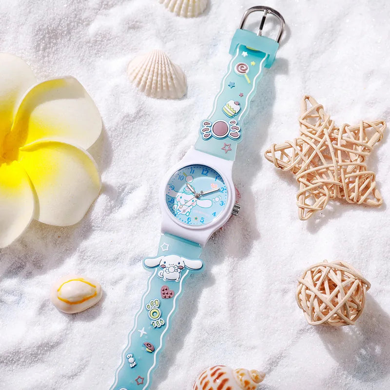 New Sanrio Silicone Watch Kawaii Cartoon Cinnamoroll Hello Kitty Melody Kuromi Quartz Watches Cute Anime Birthday Gifts for Kids