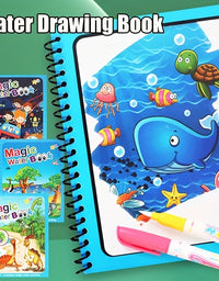 Magical Book Water Drawing Montessori Toys Reusable Coloring Book Early Education Toys Dinosaur Princess Ocean World Letters
