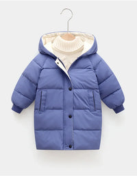 Kids Down Long Outerwear Winter Autumn Teen Cotton Clothes Boys Girls Cotton-Padded Parka Coats Big Children Thicken Warm Jacket
