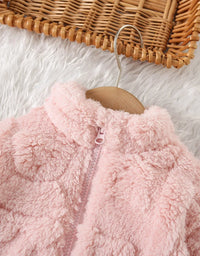 Autumn And Winter Girls' Outerwear Cute Fur Coat Jacket Sweet Solid Color Warm Baby Girl Clothing
